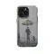 Rainy Men with Umbrella and Dog in Leash Phone Case iPhone Samsung Pixel & More 278 - Image 1
