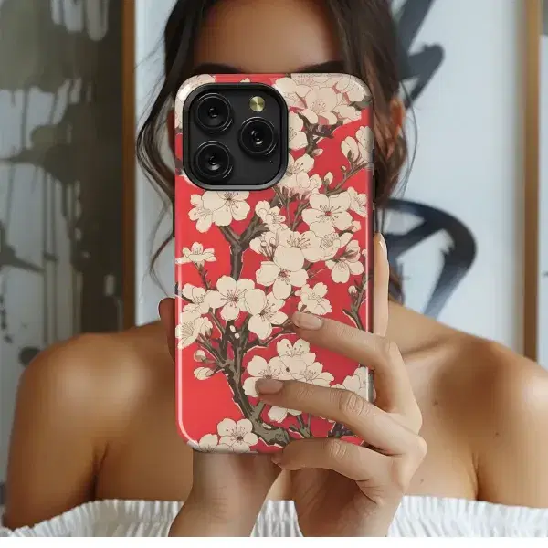 Red Blossom Elegance
 Phone Case iPhone Samsung Cover Pixel 5572 - Image 1