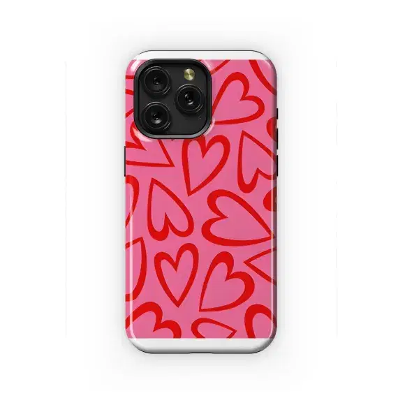 Red Heart Pattern Phone Case iPhone Samsung Cover Pixel 2140 - Image 1