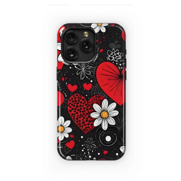 Red Hearts & Daisies
 Phone Case iPhone Samsung Cover Pixel 5524