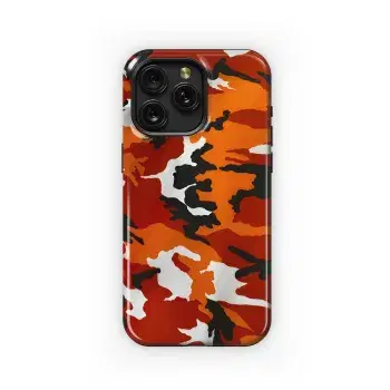 Red Orange White Black Camo Phone Case iPhone Samsung Cover Pixel 1947 - Image 1