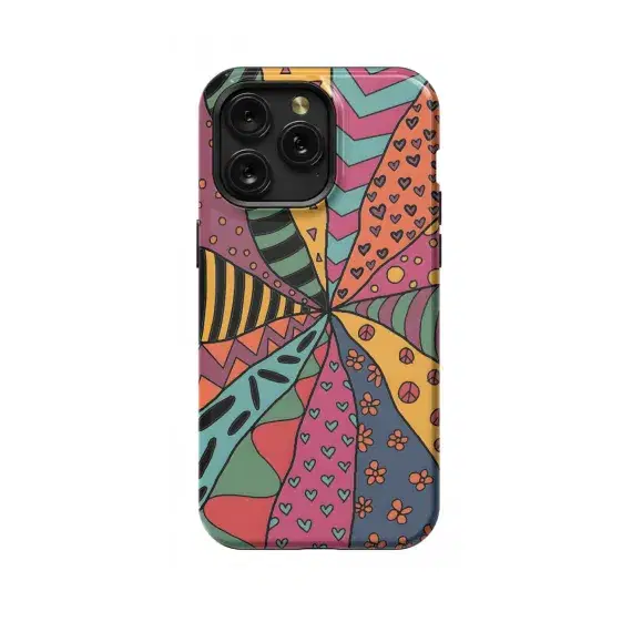 Retro Aesthetic Hippie Colorful Groovy Vibe Phone Case iPhone Samsung Cover Pixel 654 - Image 1
