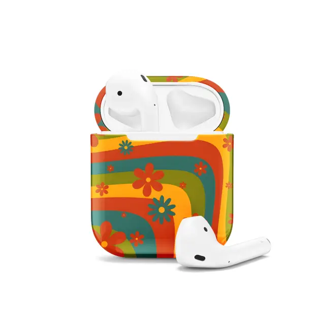 Retro Aesthetic Hippie Flowers Colorful Groovy Vibe AirPods Case AirPods Pro AirPods Pro 2 AirPods 3 AirPods 2 Glossy 1539