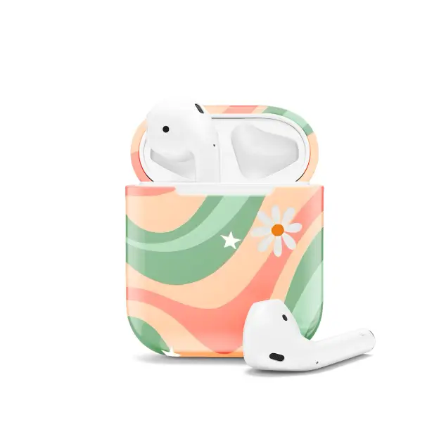 Retro Aesthetic Hippie Preppy Flowers Colorful Groovy Vibe AirPods Case AirPods Pro AirPods Pro 2 AirPods 3 AirPods 2 Glossy 1538