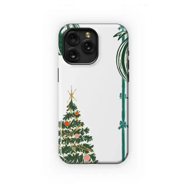 Retro Christmas Ornament and Holiday Tree Design Phone Case Cover for iPhone 17 Pro Max 16 15 13 Samsung S25 S24 Pixel 8795