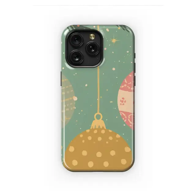 Retro Christmas Ornaments Vintage Holiday Design Phone Case Cover for iPhone 17 Pro Max 16 15 13 Samsung S25 S24 Pixel 8562