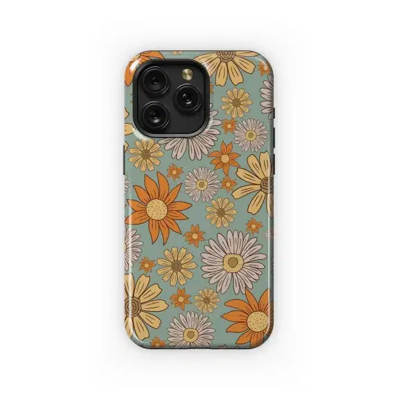 Retro Daisy Bloom Pattern Phone Case iPhone Samsung Cover Pixel 4867 - Image 1
