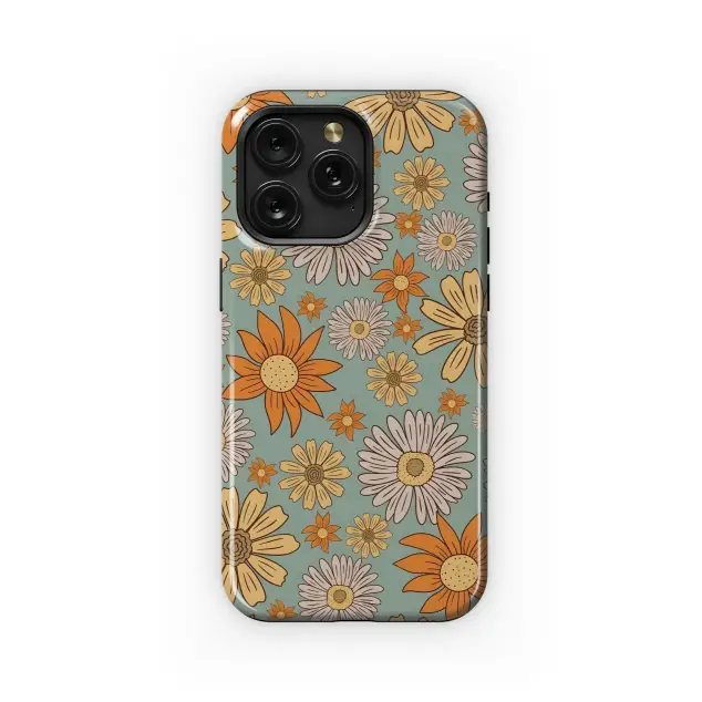 Retro Daisy Bloom Pattern Phone Case iPhone Samsung Cover Pixel 4867