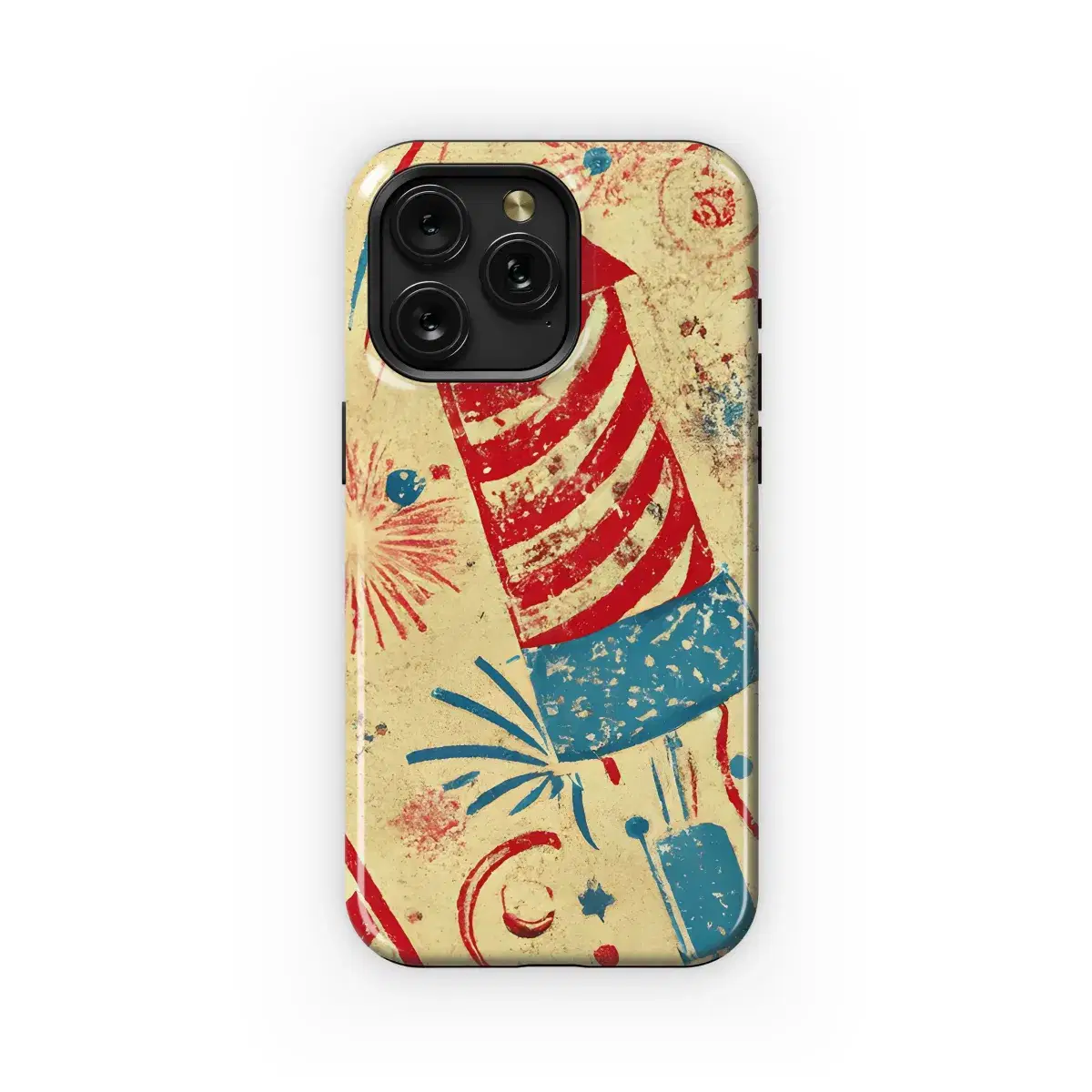 Retro Fireworks and Rockets Phone Case iPhone Samsung Cover Pixel 3545 - Image 1