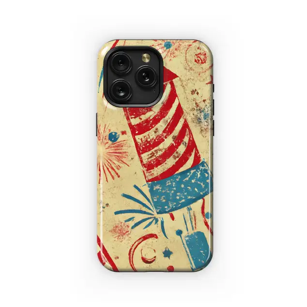 Retro Fireworks and Rockets Phone Case iPhone Samsung Cover Pixel 3545