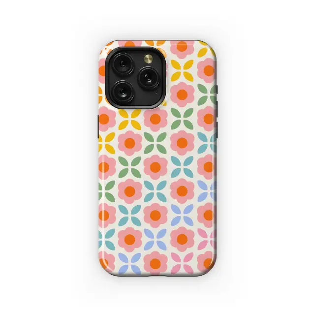 Retro Floral Power Pattern Phone Case iPhone Samsung Cover Pixel 5098