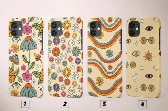 Retro Flower Power Phone Case Indie 70s Hippie Cover