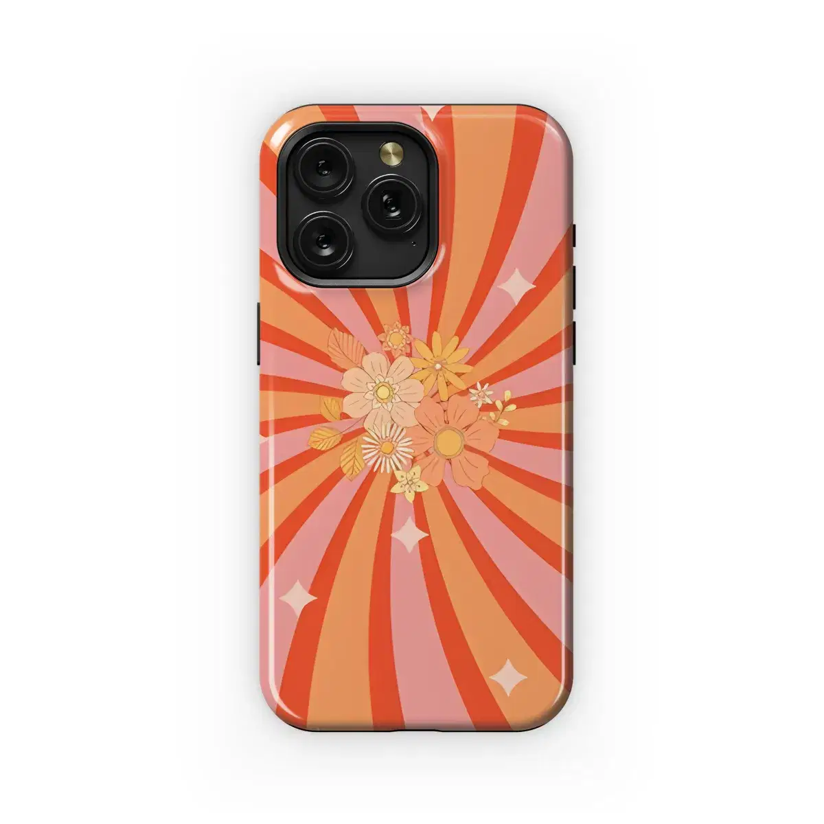 Retro Flowers Wavy Phone Case iPhone Samsung Cover Pixel 1816 - Image 1