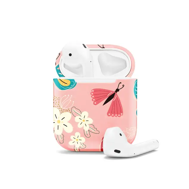 Retro Groovy Butterflies and Daisy AirPods Case AirPods Pro AirPods Pro 2 AirPods 3 AirPods 2 Glossy 1545