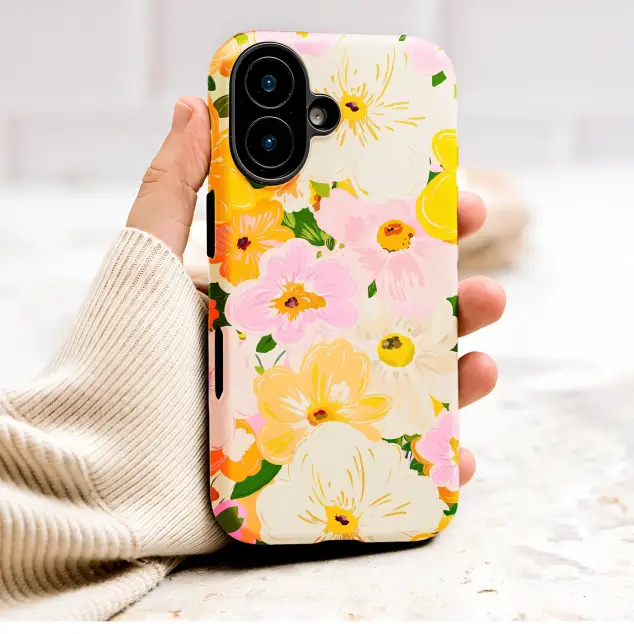 Retro Groovy Floral Pattern 70s Flower Art Phone Case Cover for iPhone 17 Pro Max 16 15 Plus 14 13 Mini Samsung S26 S25 Pixel 10 9 9569