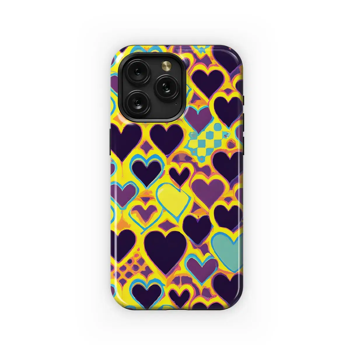 Retro Groovy Hearts Phone Case iPhone Samsung Cover Pixel 3377 - Image 1
