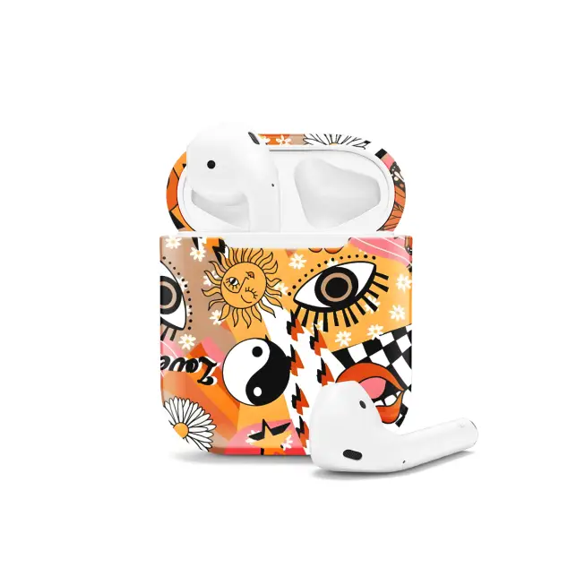 Retro Groovy Hippie Floral Rainbow Trippy AirPods Case AirPods Pro AirPods Pro 2 AirPods 3 AirPods 2 Glossy 1517