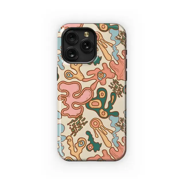 Retro Organic Blob Pattern Phone Case iPhone Samsung Cover Pixel 5409