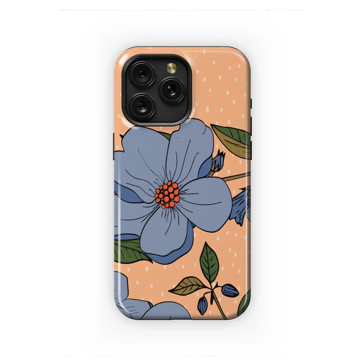 Retro Periwinkle Blossom Polka Dot Phone Case iPhone Samsung Cover Pixel 6996 - Image 1