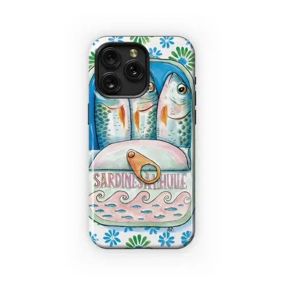 Retro Sardine Can Art Print Phone Case iPhone Samsung Cover Pixel 5389 - Image 1
