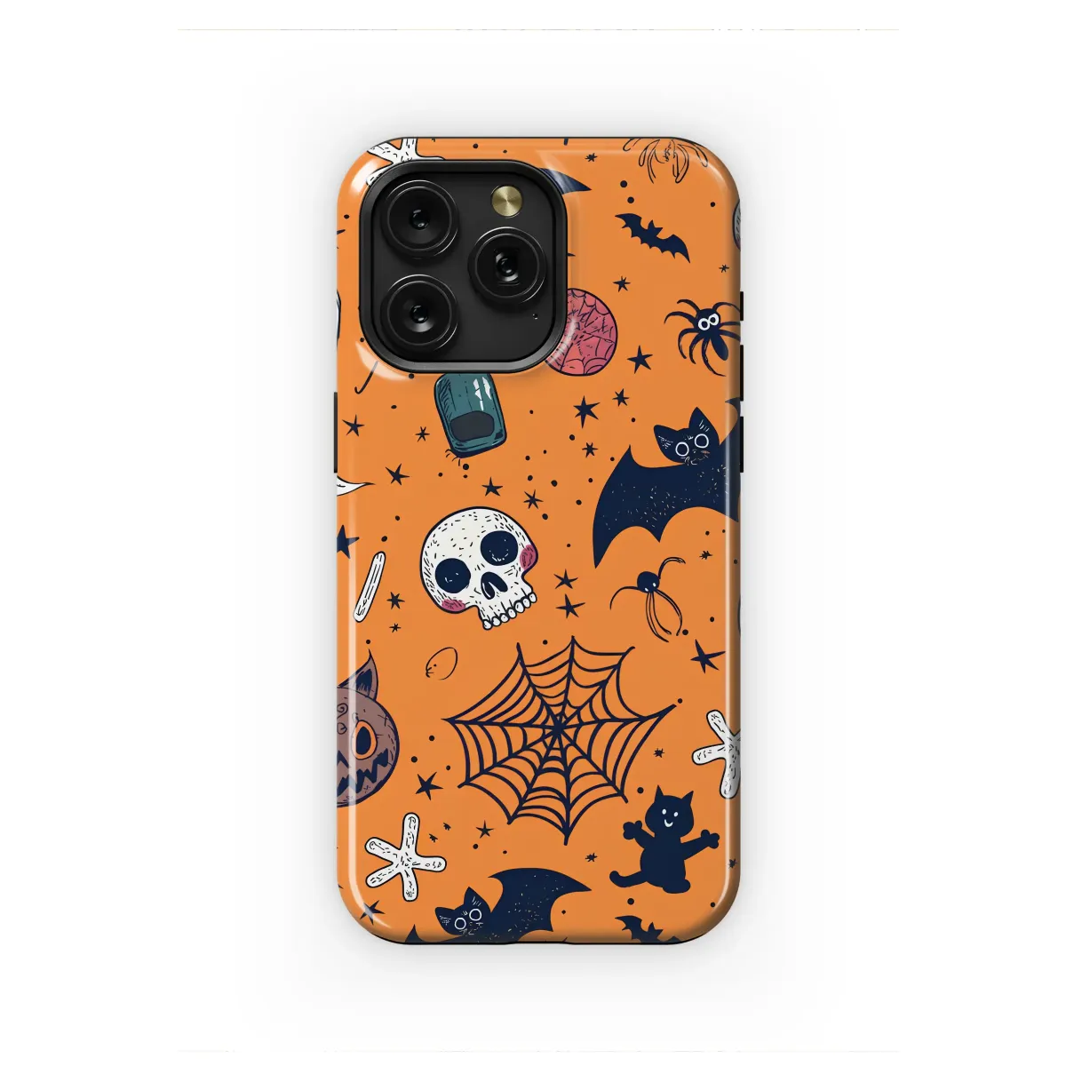 Retro Spooky Friends Halloween Doodle Phone Case iPhone Samsung Cover Pixel 7030 - Image 1