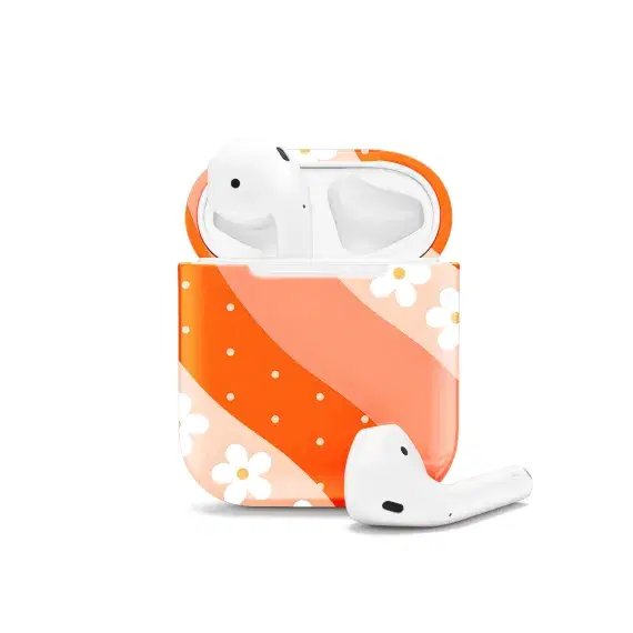Retro Wavy Daisy AirPods Case AirPods Pro AirPods Pro 2 AirPods 3 AirPods 2 Glossy 1819 - Image 1