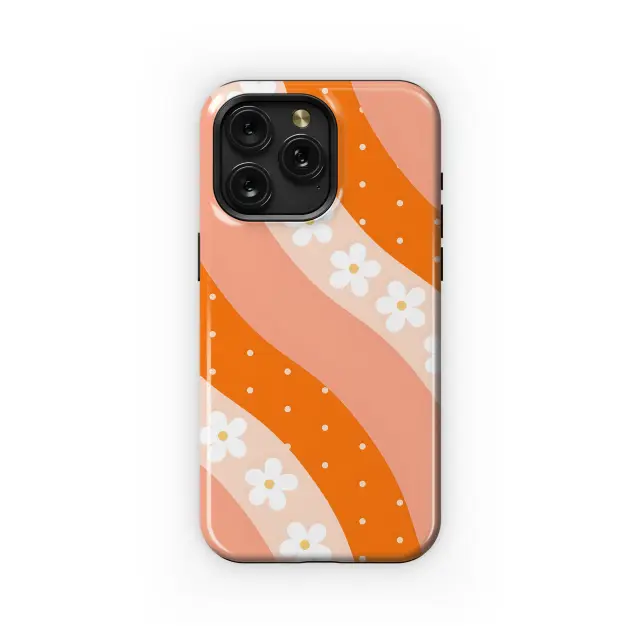 Retro Wavy Daisy Phone Case iPhone Samsung Cover Pixel 1819