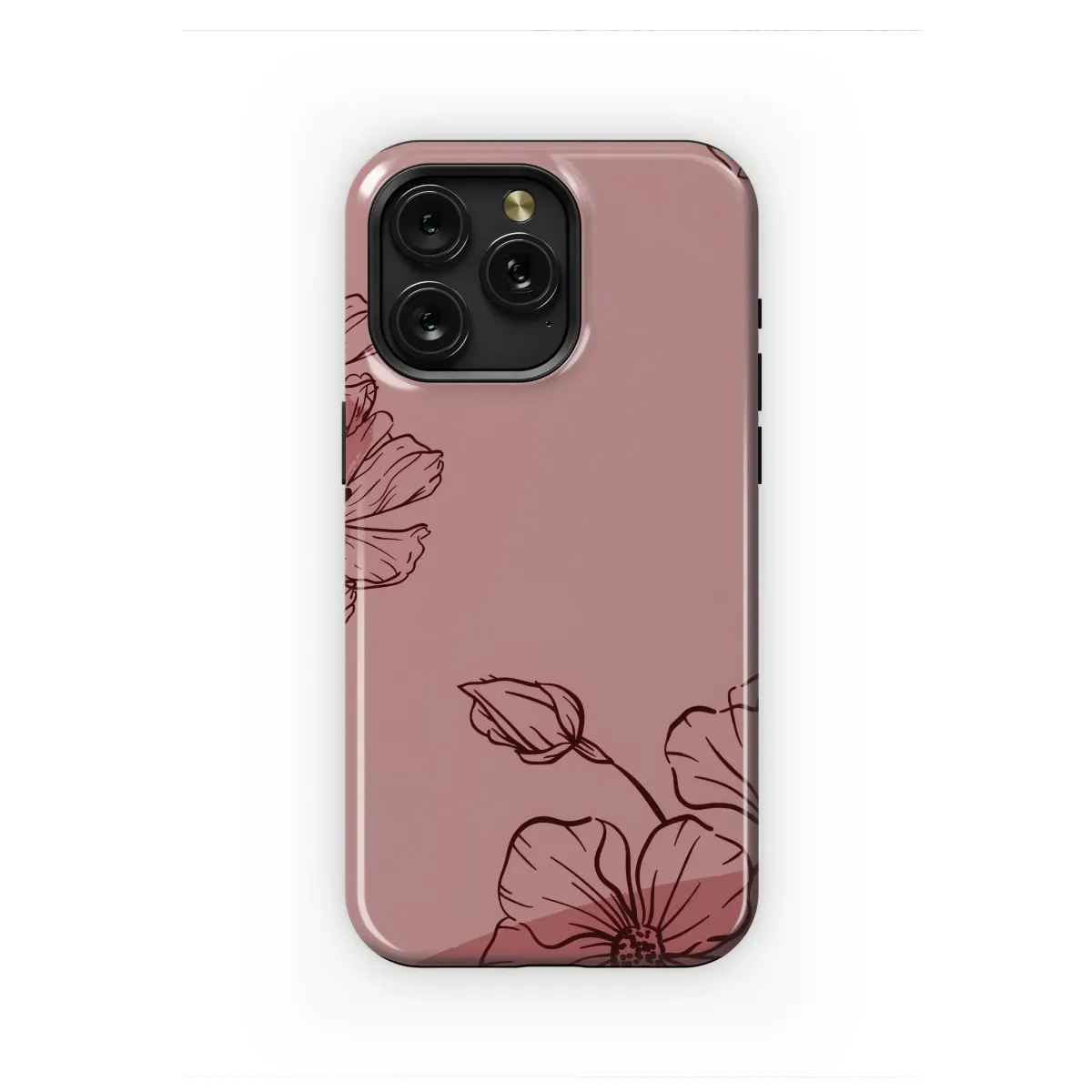 Rose Clay Floral Sketch Phone Case iPhone Samsung Cover Pixel 6408 - Image 1