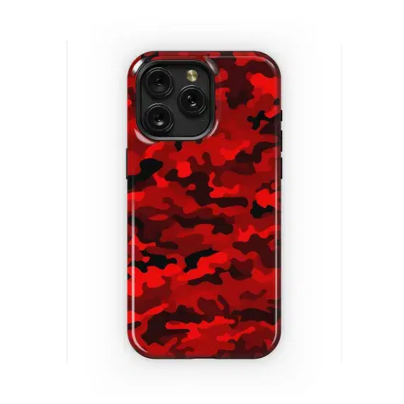 Ruby Red Camo Texture Phone Case iPhone Samsung Cover Pixel 2191 - Image 1
