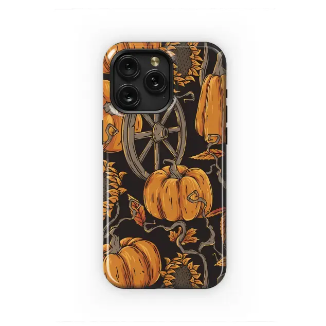 Rustic Autumn Pumpkin Patch Art Phone Case iPhone Samsung Cover Pixel 7391