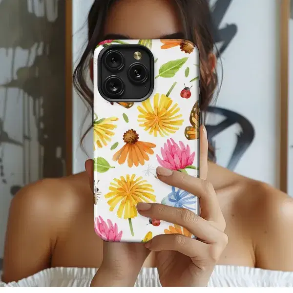 Rustic Floral Sketch Pattern Phone Case iPhone Samsung Cover Pixel 5258 - Image 1