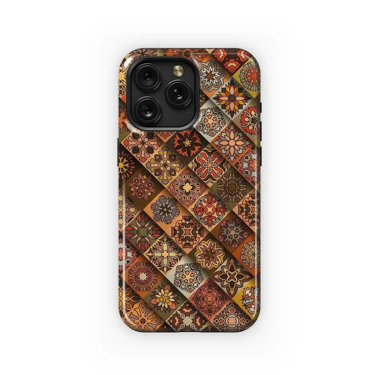 Rustic Terracotta Tile Mosaic Phone Case iPhone Samsung Cover Pixel 6214 - Image 1