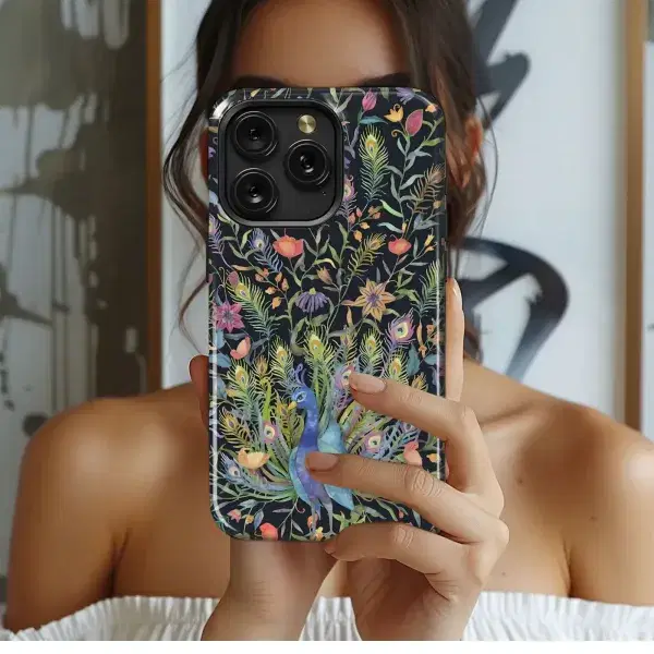 Sakura Moonlit Mountain View Phone Case iPhone Samsung Cover Pixel 5458 - Image 1