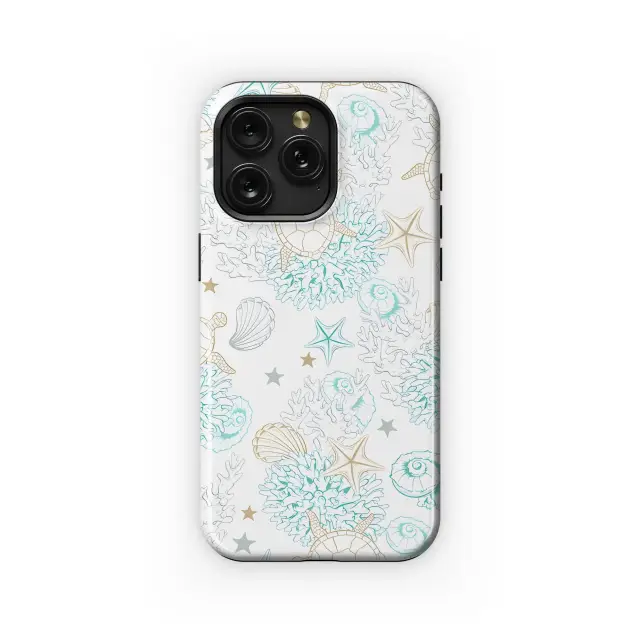 Sea Turtle Starfish Seashell Pattern Phone Case iPhone Samsung Cover Pixel 5317