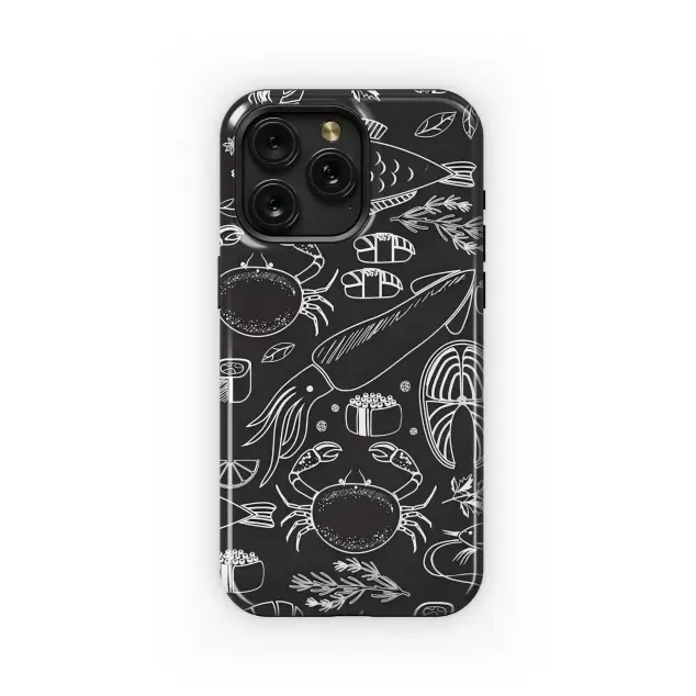 Seafood Sketch Pattern Phone Case iPhone Samsung Cover Pixel 5196
