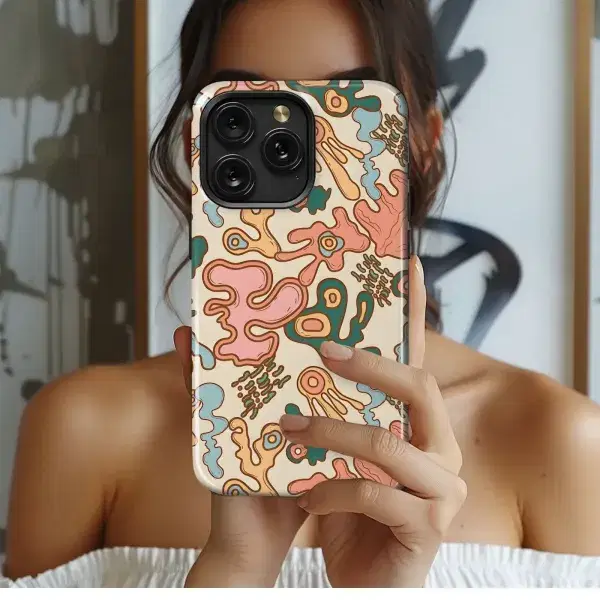 Seamless Abstract Indigo Botanical Pattern Phone Case iPhone Samsung Cover Pixel 5411 - Image 1