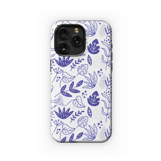 Seamless Abstract Indigo Botanical Pattern Phone Case iPhone Samsung Cover Pixel 5411