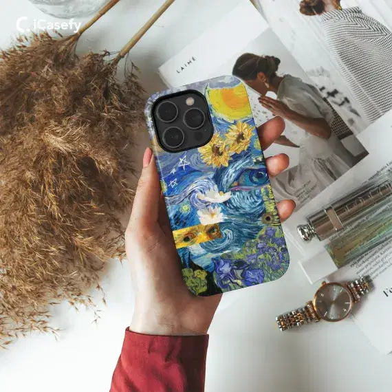Seamless Aesthetic Collage Vincent Van Gogh Phone Case iPhone Samsung Cover Pixel 1041 - Image 1