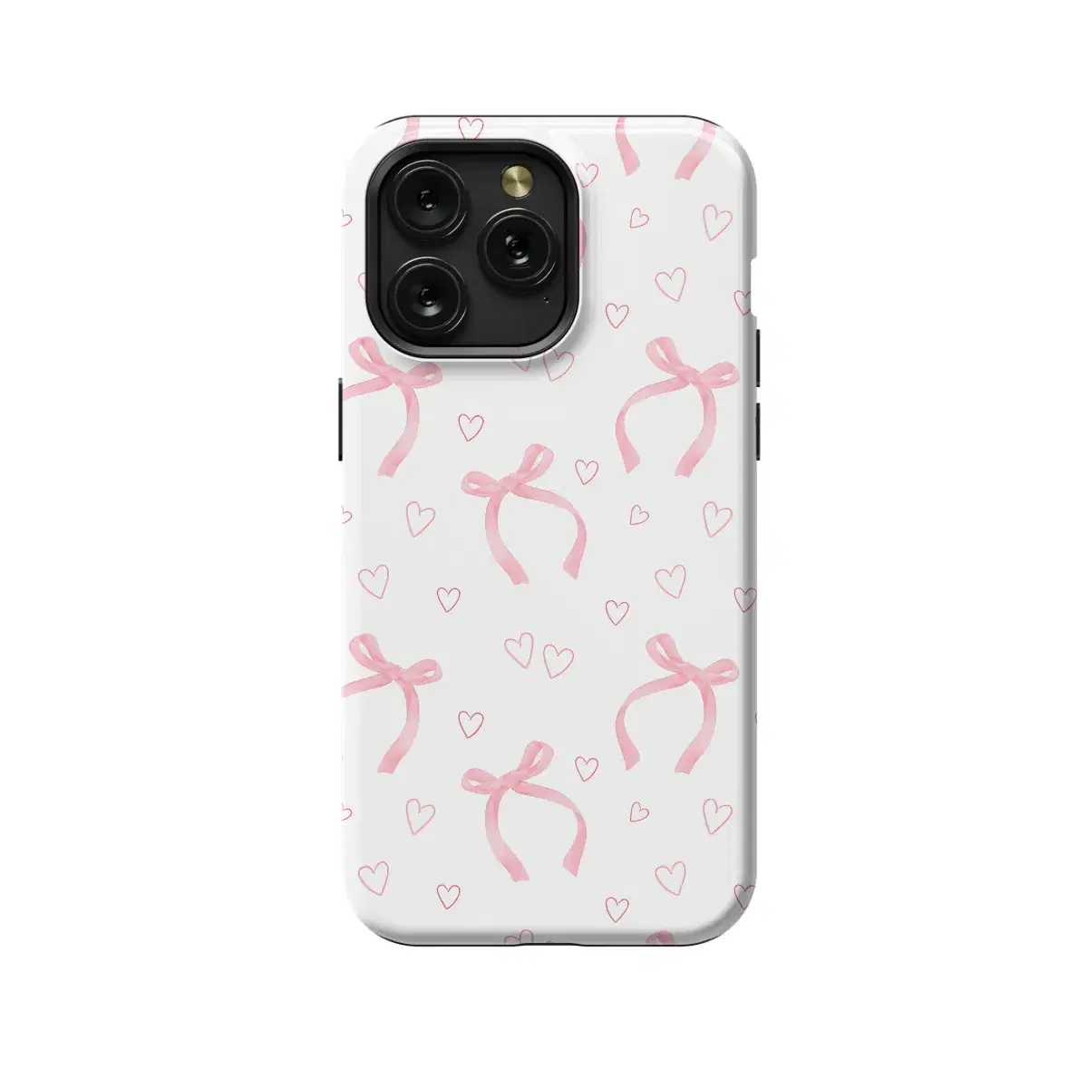 Seamless Charming Pink Bow Coquette Phone Case iPhone Samsung Cover Pixel 1010 - Image 1