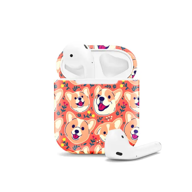 Seamless Cute Dog Corgi AirPods Case AirPods Pro AirPods Pro 2 AirPods 3 AirPods 2 Glossy 1063