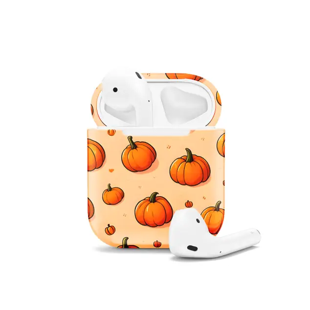 Seamless Cute Orange Pumpkin AirPods Case AirPods Pro AirPods Pro 2 AirPods 3 AirPods 2 Glossy 1598