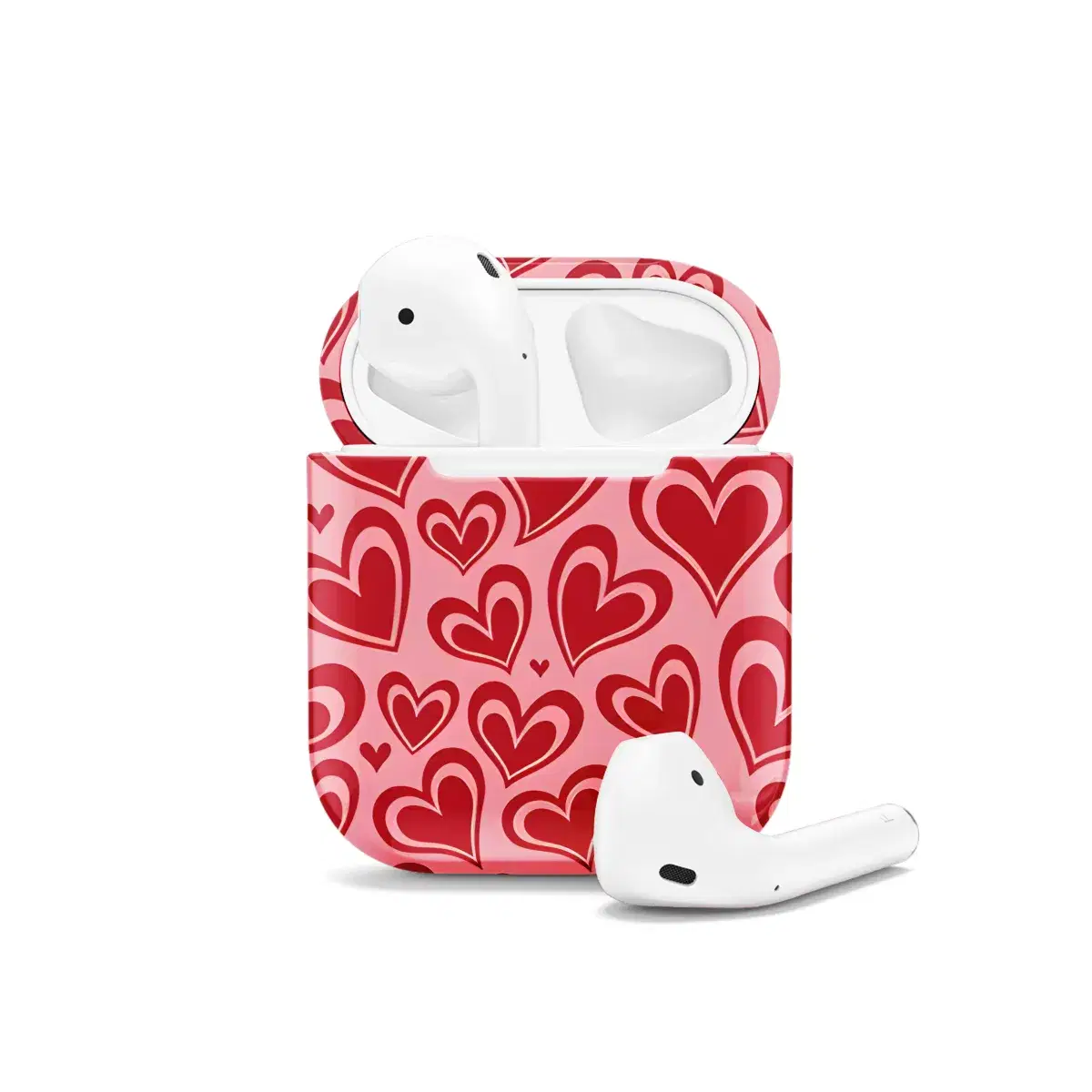 Seamless Love Heart Pattern AirPods Case AirPods Pro AirPods Pro 2 AirPods 3 AirPods 2 Glossy 2142 - Image 1