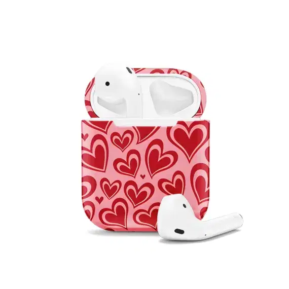 Seamless Love Heart Pattern AirPods Case AirPods Pro AirPods Pro 2 AirPods 3 AirPods 2 Glossy 2142 - Image 1