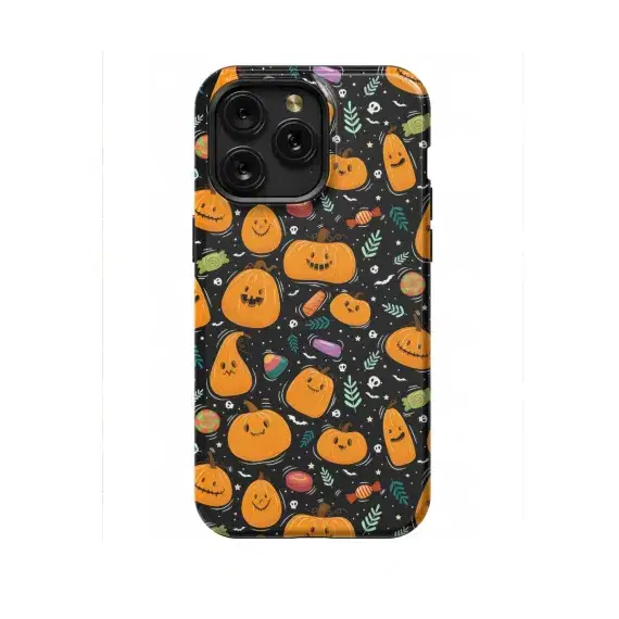 Seamless Pattern Cartoon Halloween Pumpkin Phone Case iPhone Samsung Cover Pixel 1051 - Image 1