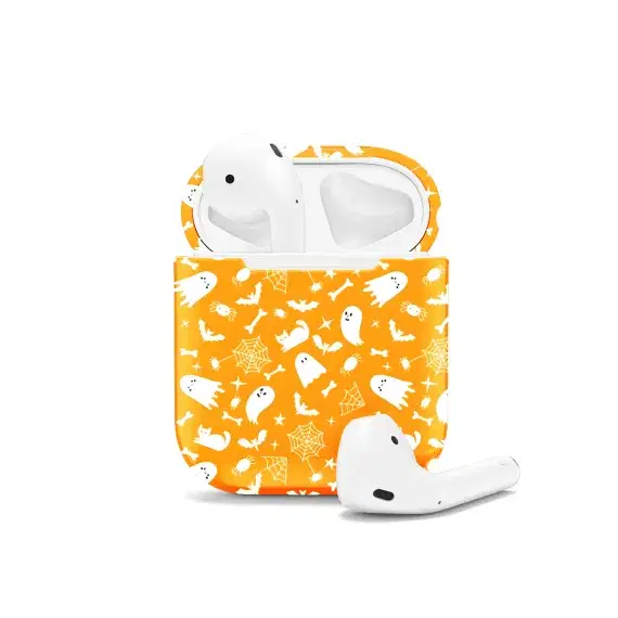 Seamless Pattern Cartoon Spooky Ghosts Bat Spider Web AirPods Case AirPods Pro AirPods Pro 2 AirPods 3 AirPods 2 Glossy 1585 - Image 1
