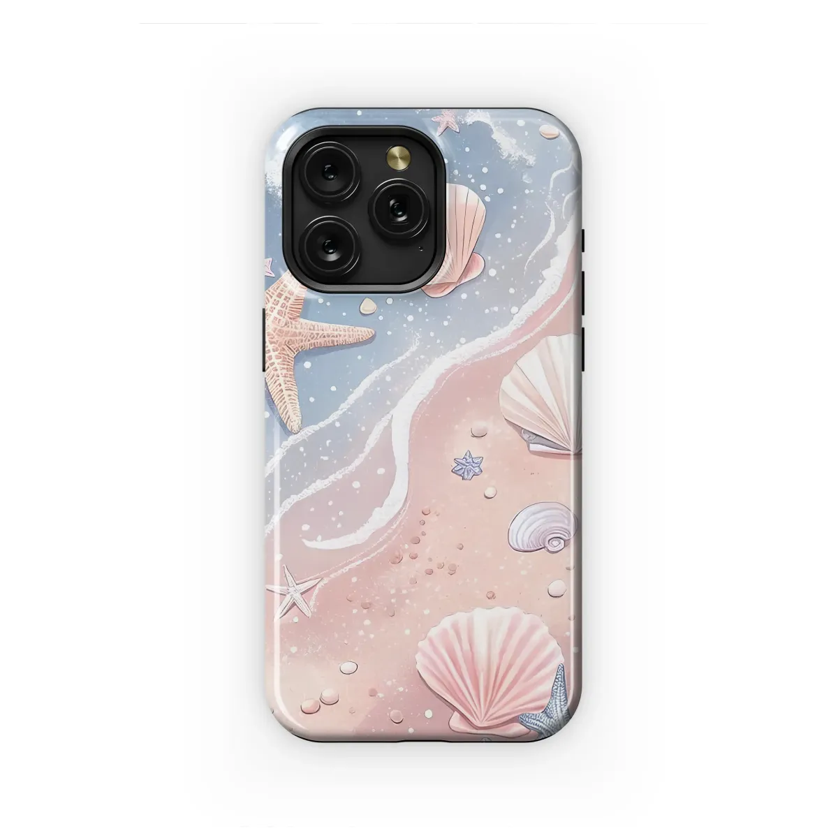 Seashell Whispers on a Blushing Shore Phone Case iPhone Samsung Cover Pixel 6818 - Image 1