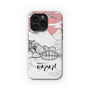Serene Japanese Blossom Mountain Pagoda Phone Case iPhone Samsung Cover Pixel 5275 - Image 1