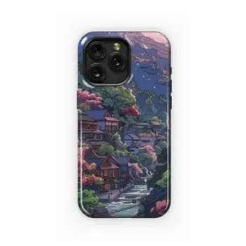 Serene Mountain Village
 Phone Case iPhone Samsung Cover Pixel 5549 - Image 1