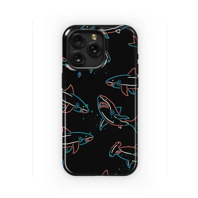 Shark Neon Pattern Phone Case iPhone Samsung Cover Pixel 2369