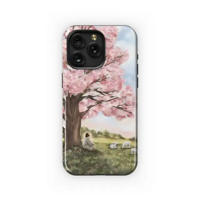 Shepherd Under Pink Blossoms Phone Case iPhone Samsung Cover Pixel 5083